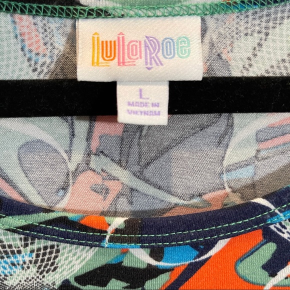 LuLaRoe Short Sleeve Large Tunic Navy hi low - Picture 5 of 8